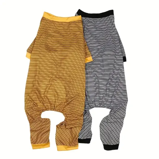 Enterizo a rayas para perros, cómodo atuendo para mascotas, enterizo para mascotas 